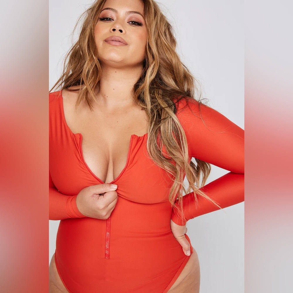 Alpine Butterfly One Piece Swimsuit Long Sleeve Zipper Front Bodysuit Style